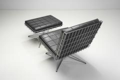 Mid Century Modern Chrome and Leather Lounge Chair with Footstool Europe 1960s - 3520735
