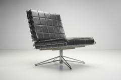 Mid Century Modern Chrome and Leather Lounge Chair with Footstool Europe 1960s - 3520738