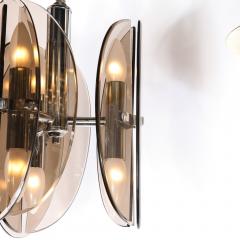 Mid Century Modern Chrome and Murano Amber Glass Ovoid Pendant - 2704530