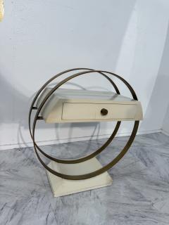 Mid Century Modern Circular Side Table with Drawer - 4300913