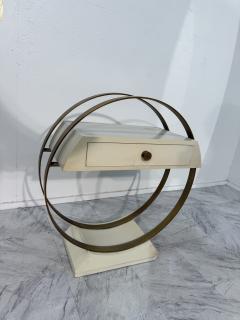Mid Century Modern Circular Side Table with Drawer - 4300915