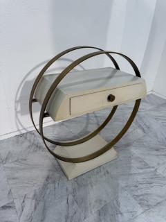Mid Century Modern Circular Side Table with Drawer - 4300916