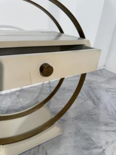 Mid Century Modern Circular Side Table with Drawer - 4300918