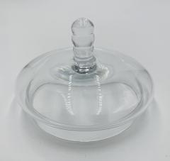 Mid Century Modern Clear Glass Lidded Candy Jar or Sugar Bowl - 4727471