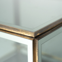 Mid Century Modern Coffee Table Bar Metal and Glass 1970s - 4246228