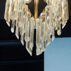 Mid Century Modern Crystal Brass Chandelier - 1459962