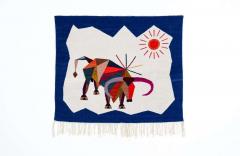 Mid Century Modern Cubist Bull Wall Art Tapestry - 2289094