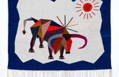 Mid Century Modern Cubist Bull Wall Art Tapestry - 2289097