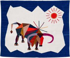 Mid Century Modern Cubist Bull Wall Art Tapestry - 2289493