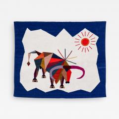 Mid Century Modern Cubist Bull Wall Art Tapestry - 2289494