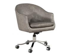 Mid Century Modern Curved Leather Office Chair - 3007237