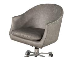 Mid Century Modern Curved Leather Office Chair - 3007240