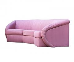 Mid Century Modern Curved Octagonal Sofa in Pink with Sculptural Arms - 2011831