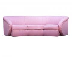 Mid Century Modern Curved Octagonal Sofa in Pink with Sculptural Arms - 2011846
