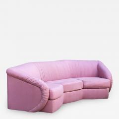 Mid Century Modern Curved Octagonal Sofa in Pink with Sculptural Arms - 2012892