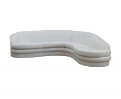Mid Century Modern Curved Serpentine Sectional Sofa in White - 1761531