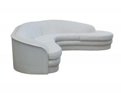 Mid Century Modern Curved Serpentine Sectional Sofa in White - 1761532