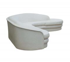 Mid Century Modern Curved Serpentine Sectional Sofa in White - 1761535
