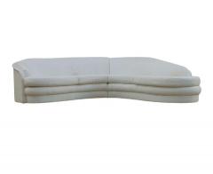 Mid Century Modern Curved Serpentine Sectional Sofa in White - 1761540