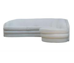Mid Century Modern Curved Serpentine Sectional Sofa in White - 1761541