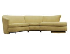 Mid Century Modern Curved Serpentine Sectional Sofa or Chaise Lounge - 1749351