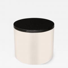 Mid Century Modern Cylindrical Drum Form Chrome and Granite Occasional Table - 3864474