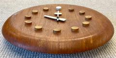 Mid Century Modern Danish Wall Clock by Fritz Hansen George Nelson Teak 1957 - 2954131