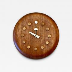 Mid Century Modern Danish Wall Clock by Fritz Hansen George Nelson Teak 1957 - 2957102