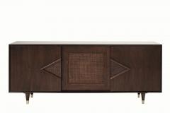 Mid Century Modern Dark Walnut Credenza C 1950s - 2705012