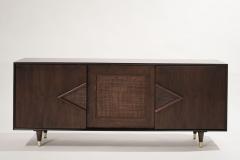 Mid Century Modern Dark Walnut Credenza C 1950s - 2705014