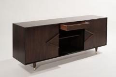 Mid Century Modern Dark Walnut Credenza C 1950s - 2705020