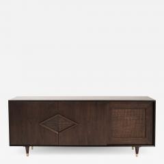 Mid Century Modern Dark Walnut Credenza C 1950s - 2710073