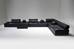 Mid Century Modern De Sede Modular and Sectional Patchwork Sofa in Black Leather - 2038954