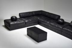 Mid Century Modern De Sede Modular and Sectional Patchwork Sofa in Black Leather - 2038956