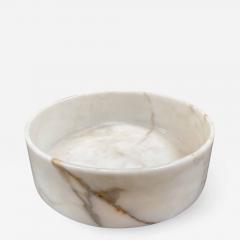 Mid Century Modern Decorative Italian Carrara Marble Fruit Bowl 1960s - 1554968
