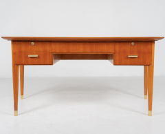 Mid Century Modern Desk with Leather Top Italy 1940s - 3738181