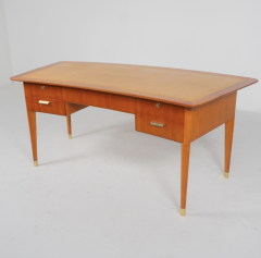 Mid Century Modern Desk with Leather Top Italy 1940s - 3738186