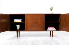 Mid Century Modern Diamond Front Walnut Credenza - 3102411