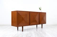 Mid Century Modern Diamond Front Walnut Credenza - 3102413