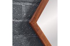 Mid Century Modern Diamond Shape Walnut Wood Mirror - 4710855
