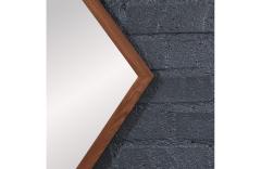 Mid Century Modern Diamond Shape Walnut Wood Mirror - 4710857
