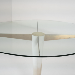 Mid Century Modern Dining Table Carrara Marble Bronze and Glass Italy 1950s - 3979528