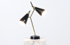 Mid Century Modern Double Cone Articulating Brass Table Lamp - 2984163