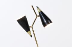 Mid Century Modern Double Cone Articulating Brass Table Lamp - 2984164