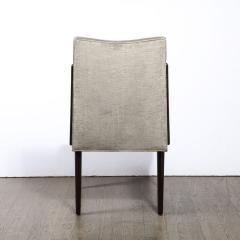 Mid Century Modern Ebonized Walnut Platinum Velvet Side Chair - 3352535