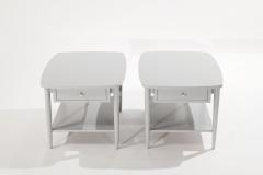 Mid Century Modern End Tables in Grey Lacquer - 2666754