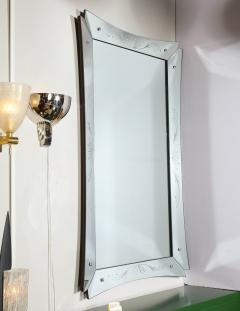 Mid Century Modern Etched and Beveled Venetian Mirror with Dovetailed Corners - 2143437