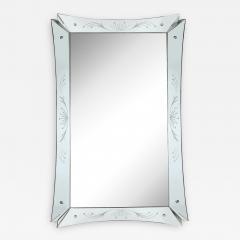 Mid Century Modern Etched and Beveled Venetian Mirror with Dovetailed Corners - 2144768