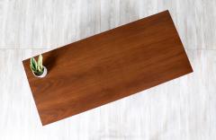 Mid Century Modern Executive Walnut Desk with Floating Top - 3122455