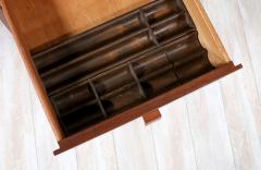 Mid Century Modern Executive Walnut Desk with Floating Top - 3122456